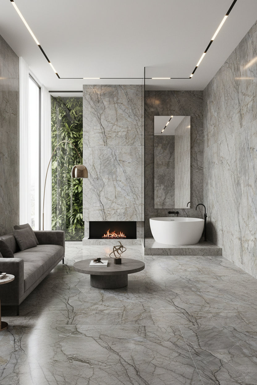 Porcelanato Cosmopolitan Mystic Grey CP06 Lucido 120x278 6MM M2
