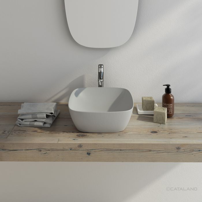 *** (DESC.) Lavamanos Semiempotrar Colori 40x40 Cemento Satinado