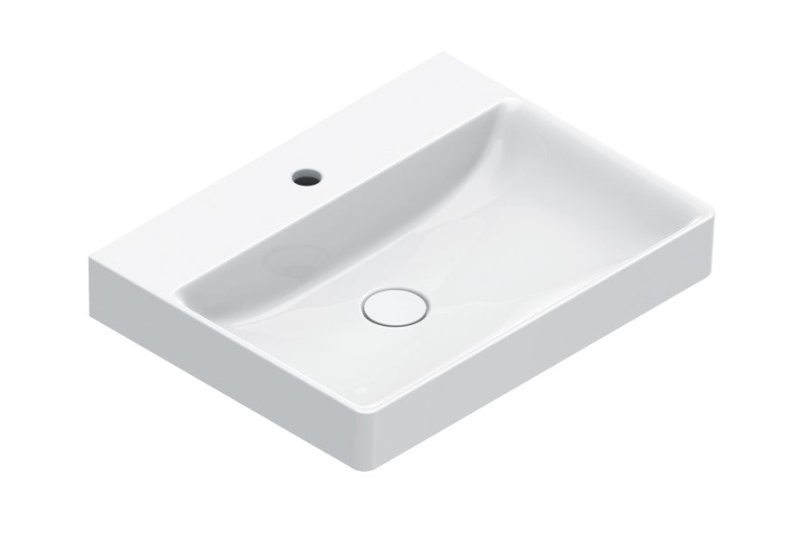 *** (DESC.) Lavamanos Sobreponer Sin Rebosadero Green Lux 60x38 Blanco Brillante