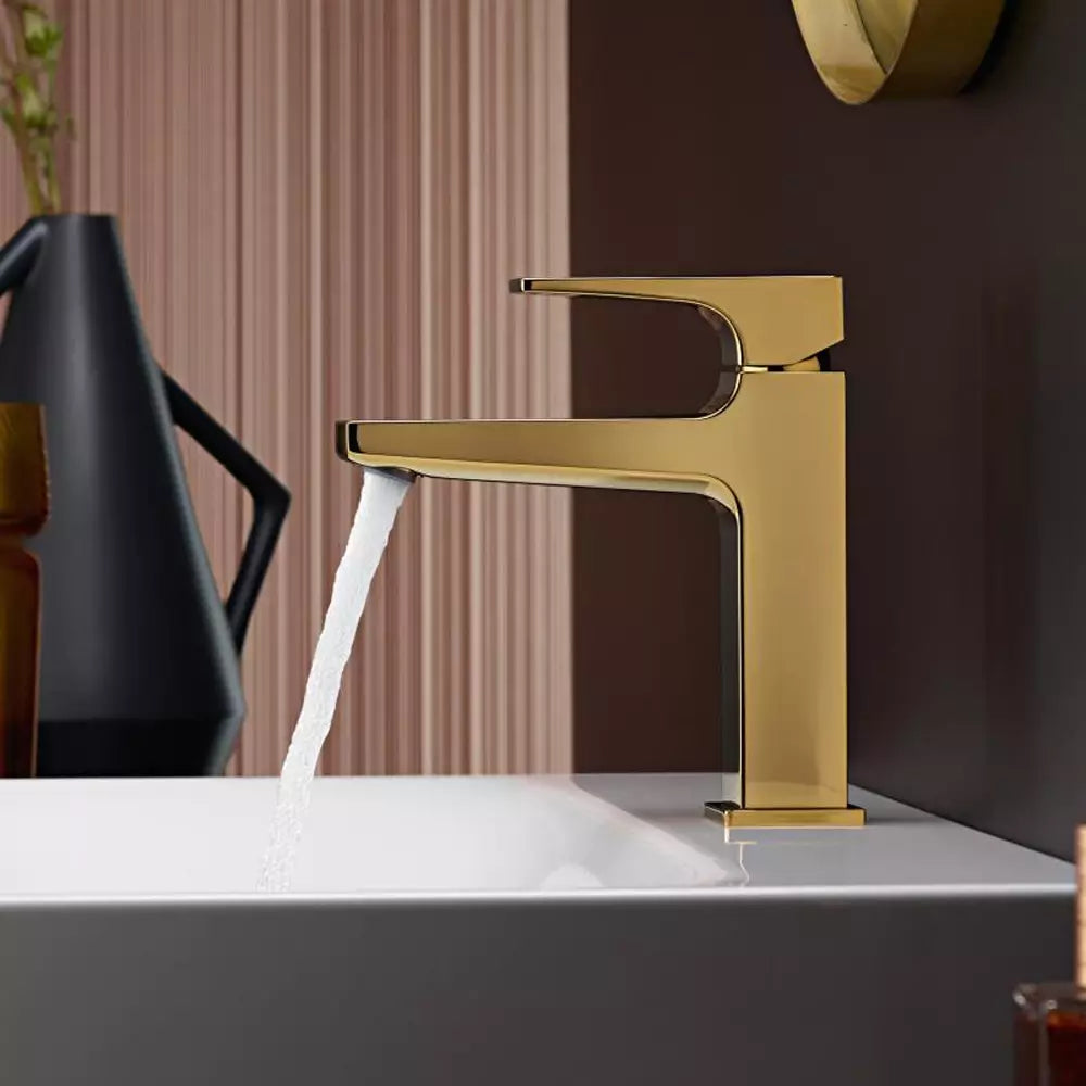Griferia De Lavamanos Monocontrol 110 Metropol con Sifon Click Clack Polished Gold Optic
