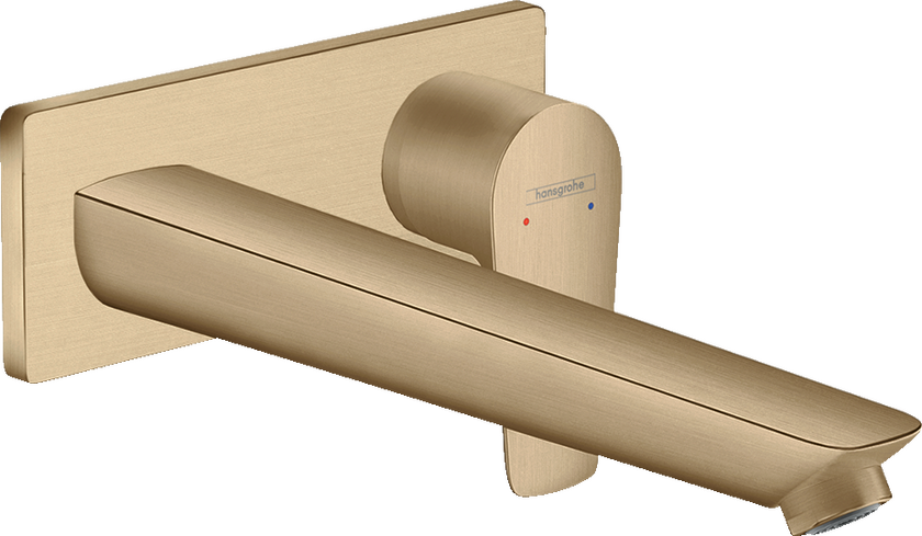 Griferia De Lavamanos Monocontrol Exterior a Pared talis E Con pico de 225MM Bronce Cepillado
