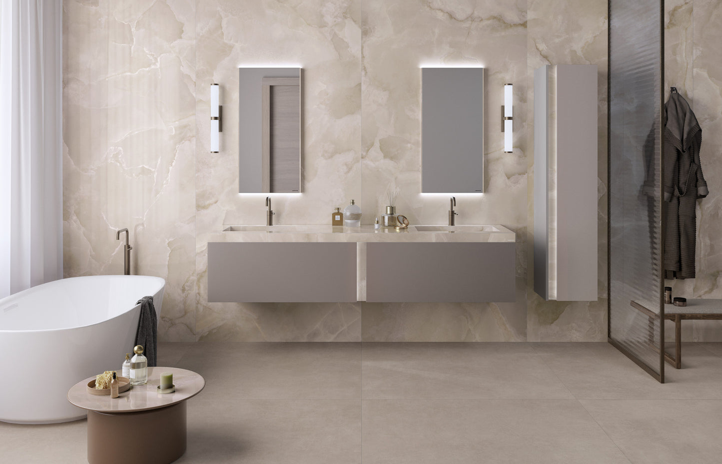 & Porcelanato Onyce Lead Grey ON 02 Pearl 60X120 9MM M2