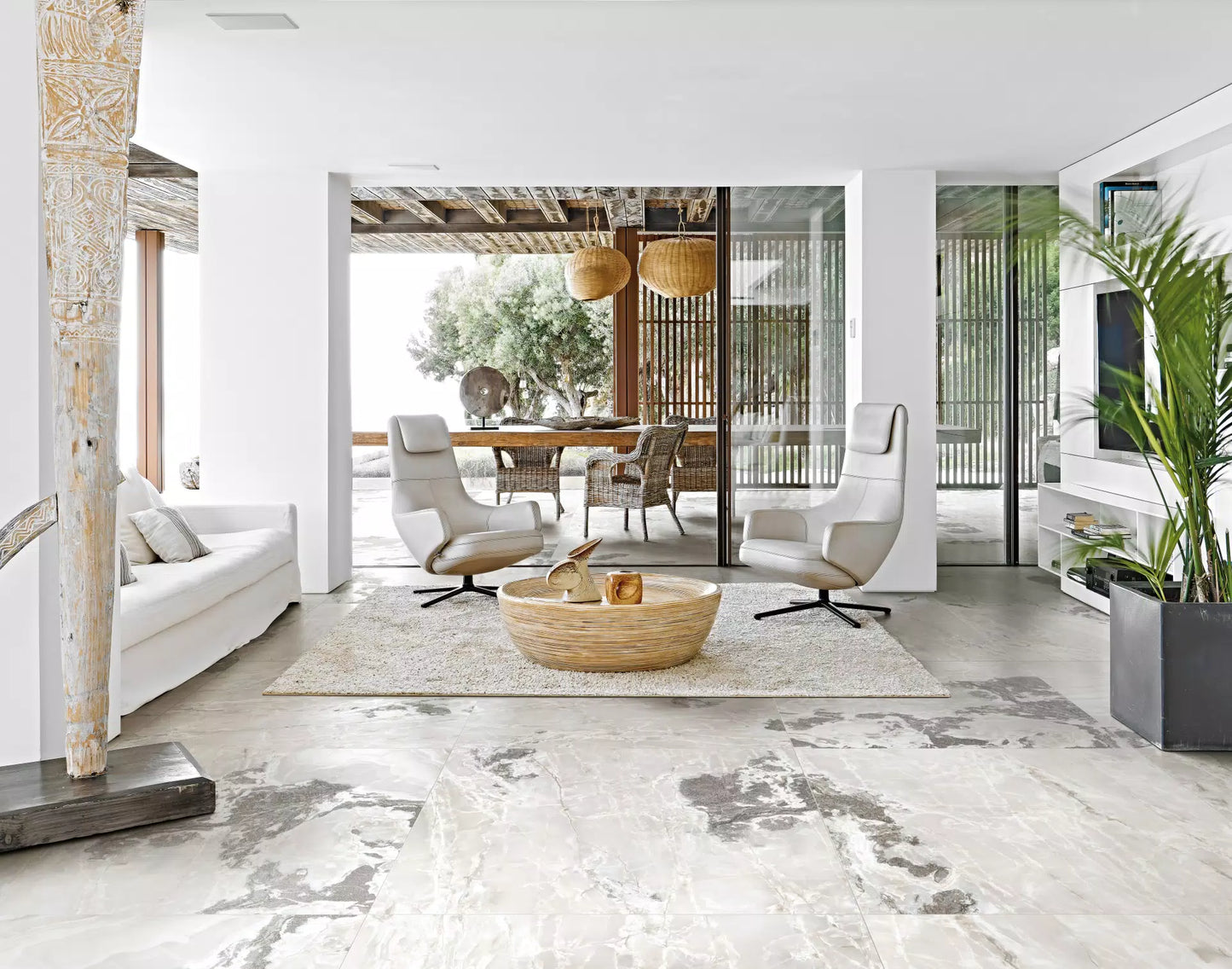 (DESC.) Porcelanato Onyx&More White Blend Glossy 120x240 M2 6 MM