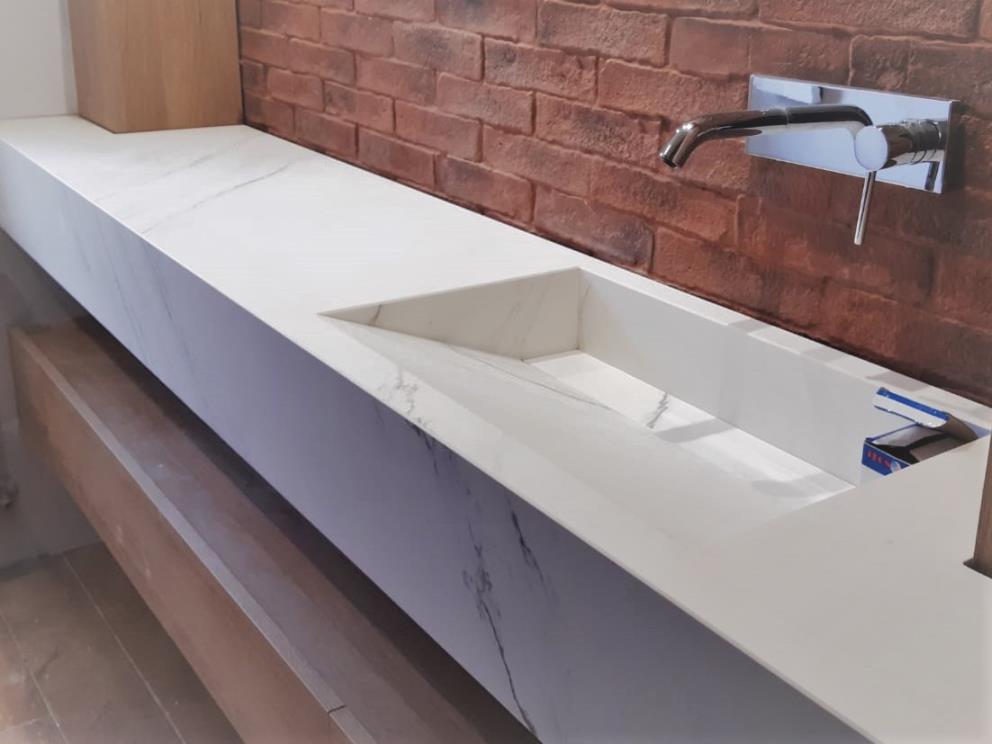 *** (DESC.) Porcelanato Touche Super Blanco-Gris Natural 160X320 Sk 6MM Rect
