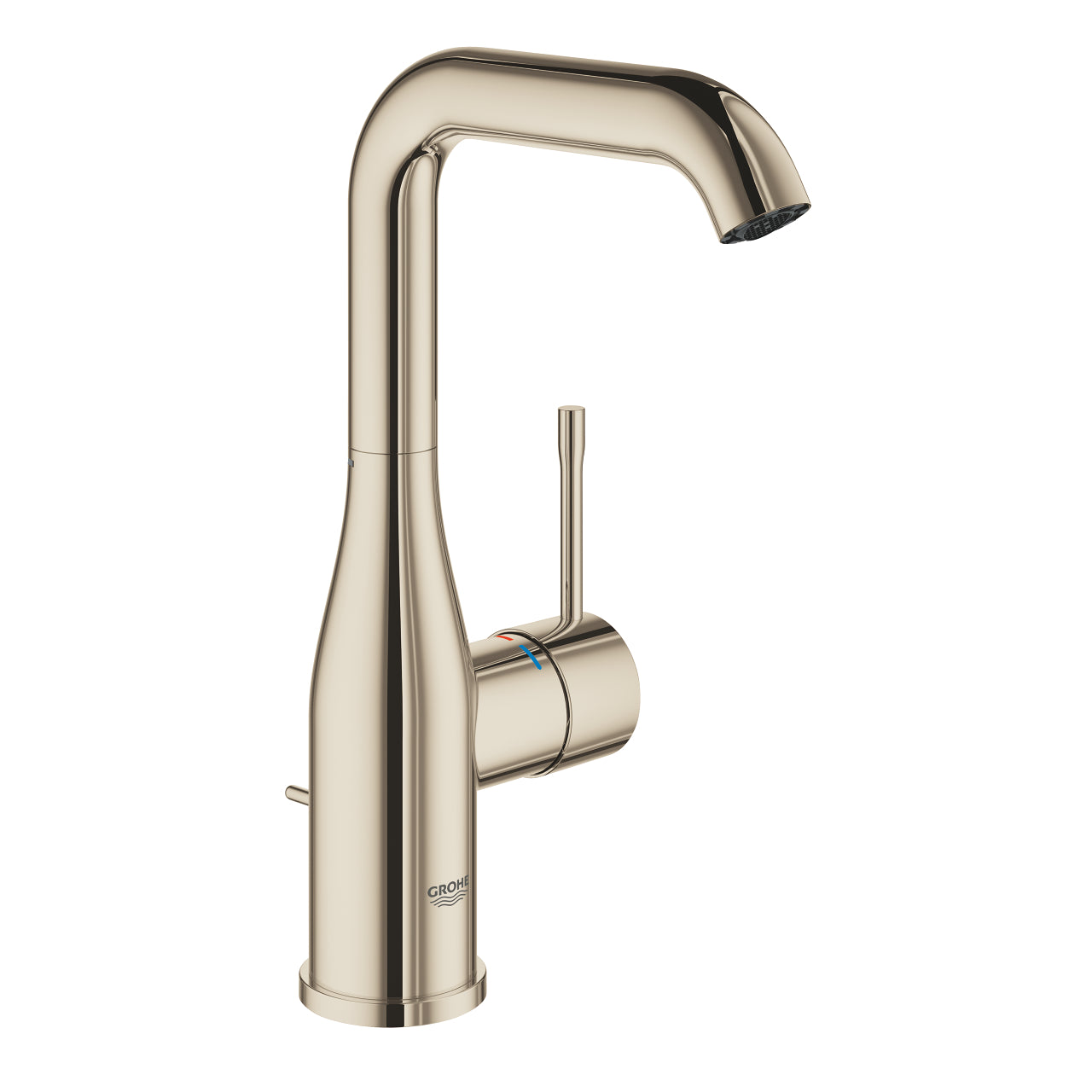 Grifería de lavamanos monocontrol alta Essence size L polished nickel