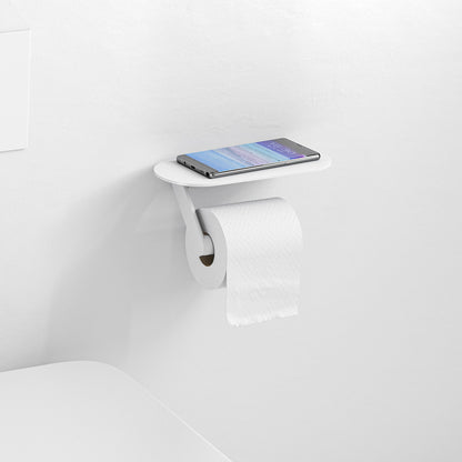 Porta Rollo Con Repisa Blanco Mate