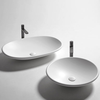 Lavamanos de sobreponer Rim54 con desagüe fijo en Flumood de 54 x 13.6 cms.